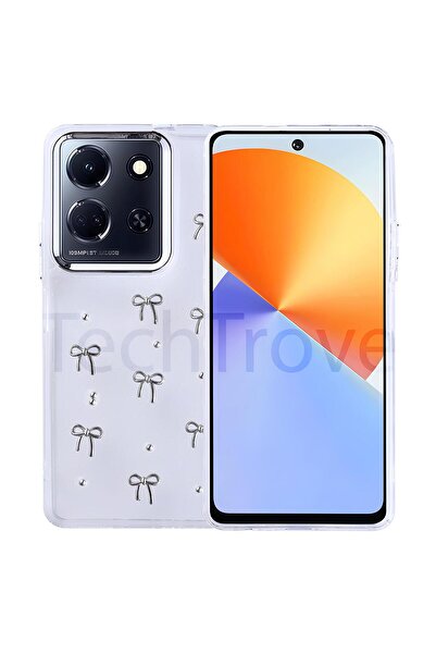 TechTrove İnfinix Note 30 4g Uyumlu Kılıf Airbag Tasarımlı Simli Şeffaf Kapak