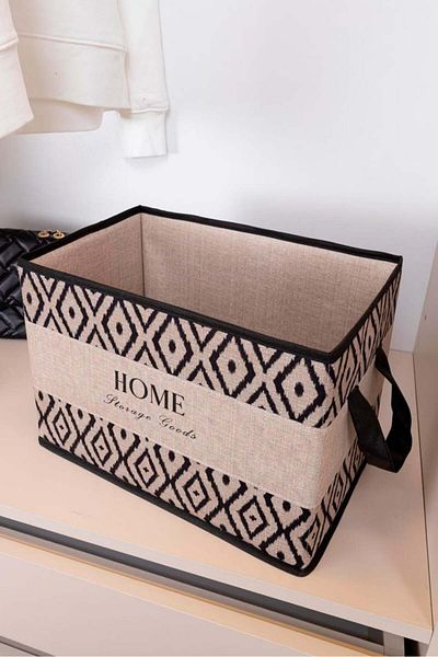Hesaplı Kasa Bohe Organizer with Handles, Multi-Purpose Storage Box, 22 X 34 X 24 Cm, 18 Liters