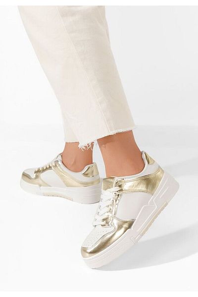 B T Shoes Saira women's gold sneakers