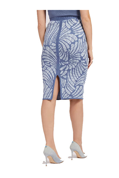 Guess FUSTA POSIE JACQUARD fusta dama albastra