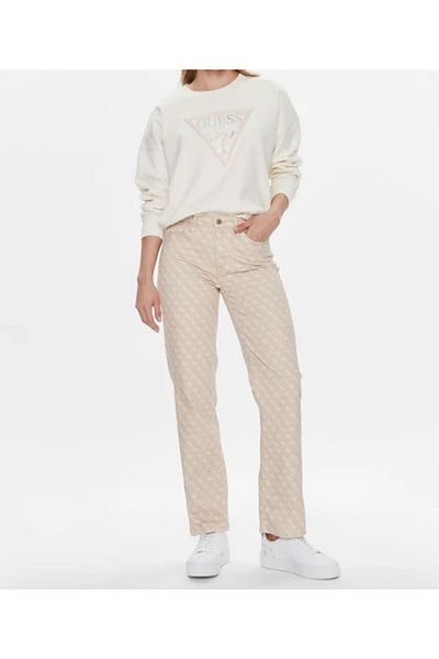 Guess Hanorac de dama CN PONY HAIR SWEATSH alb