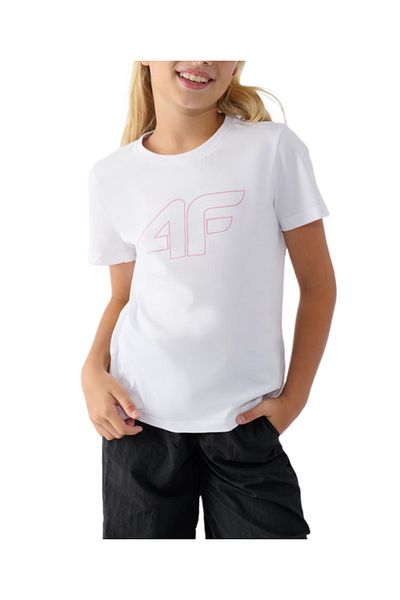 4F TRIOC F1803 pentru fete tricou alb