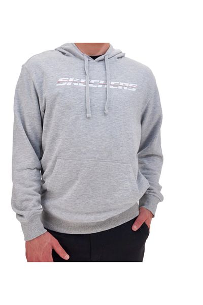 SKECHERS SKECHERS STRIKETHROUGH HOODIE men's sweatshirt gray