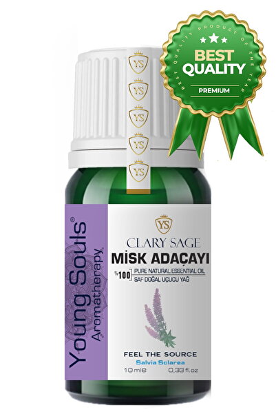 YOUNG SOULS Aromatherapy Clary Sage Essential Oil Misk Adaçayı Uçucu Yağ 10 Ml