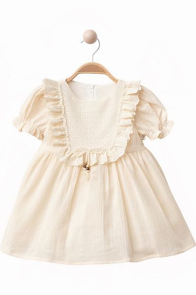 minuma Baby Girl Lace Scalloped Sile Dress 9-24 Months