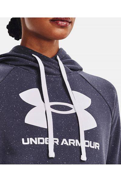 Under Armour UA Rival Fleece Logo Hoodie-GRY womens sweatshirt black