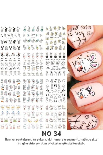 Full Beauty Renkli ve Desenli Tırnak Stickerları - Nail Art Sticker Çeşitleri...