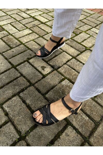 Mammamia 2910 Hakiki Deri Kadın Sandalet