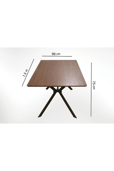 SAHABA 6-chair dining table, brown