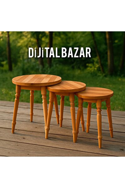 Dijital Bazar - Ahşap Sehba 3 Lü ( Tamamen Doğal Ahşaptır ) 3lü Sehba