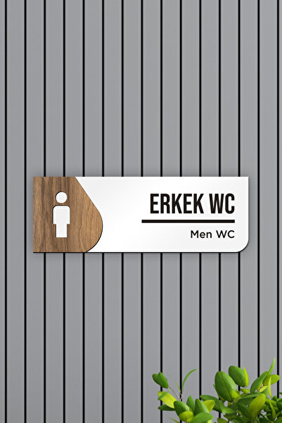 AHWART Erkek WC Ofis Oda Kapı İsimliği Yönlendirme Tabelası Levhası Kişiselleştirilebilir