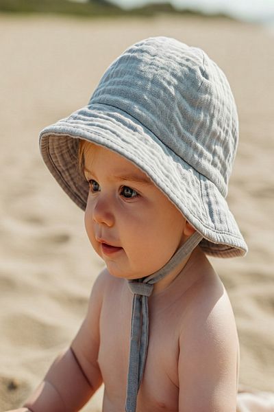 TEGA Baby Muslin Poncho 100% Cotton Muslin Poncho Baby Summer Hat Set Oeko-Tex Certified