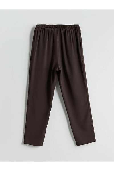 LC Waikiki Γυναικείο παντελόνι LCW Vision Brown Elastic Waist Carrot Cut