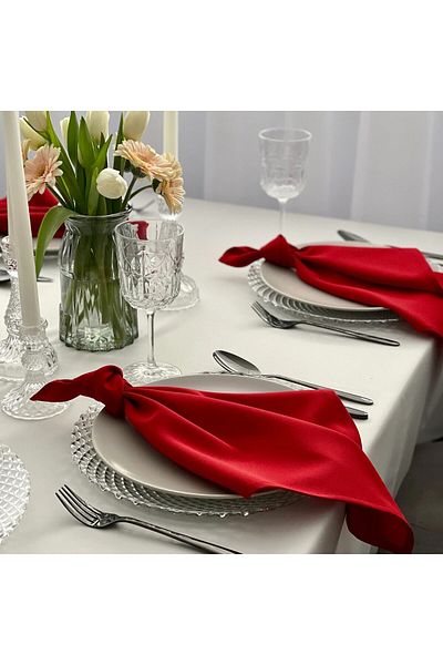 Kotonia Home Set of 10 Kotonia Home Hotel table napkins, 100% cotton, cretonne, size 40x40 cm, red
