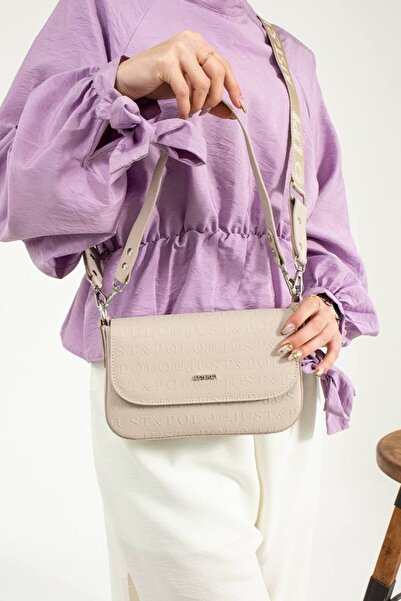 Just Polo KOPYA - Kadın Vizon El ve Omuz Çantası-BD4090