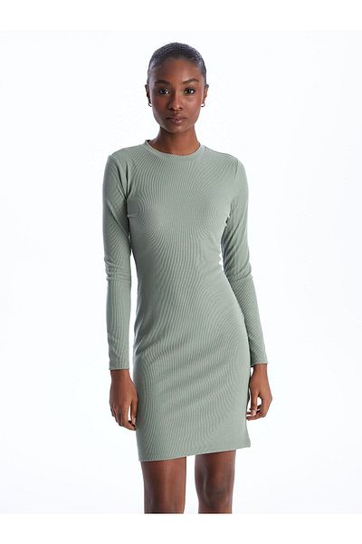 LC Waikiki Crew Neck Straight Long Sleeve Women's Dress