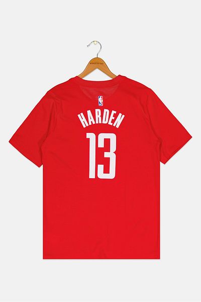 Nike x NBA Kids Boy Harden James Dri Fit Short Sleeve Basketball T-Shirt, Red