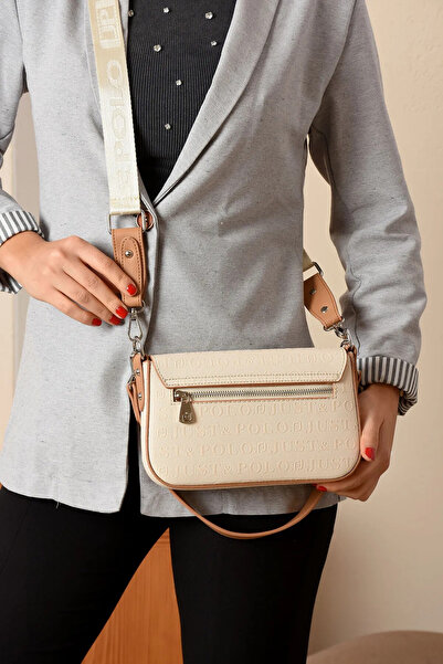 Just Polo Women's Embossed Patterned Hand and Shoulder Bag