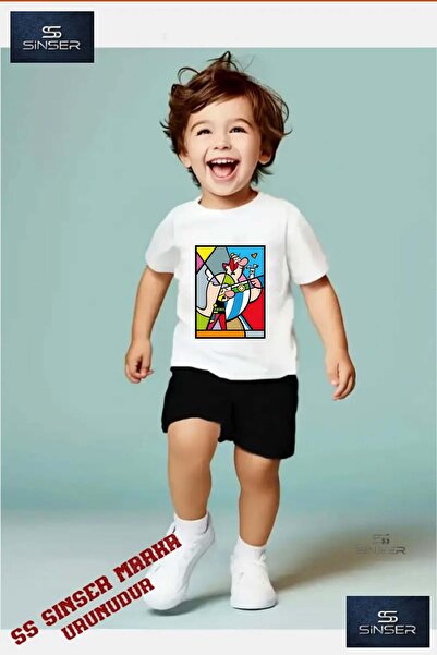 SS SİNSER Tricou cu gât rotund cu imprimeu personalizat ASTERIKS OBURISK KARE...