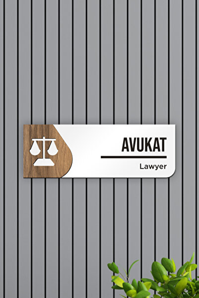 AHWART Avukat Ofis Oda Kapı İsimliği Yönlendirme Tabelası Levhası Kişiselleşt...