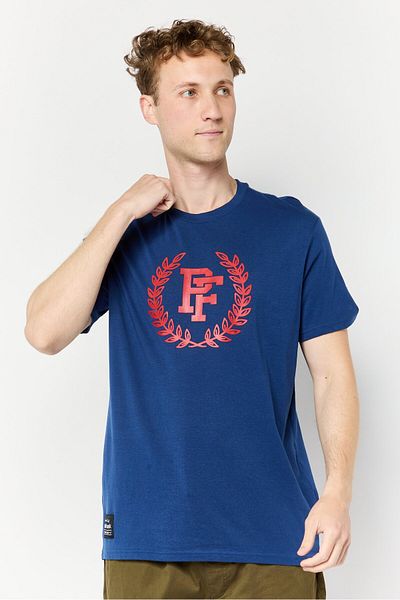 PAUL FRANK Men Crew Neck Short Sleeves Graphic Print T-shirt, Navy Blue