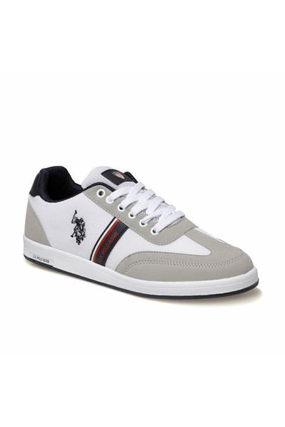 U.S. Polo Assn. Comfortable Sole Lace-Up Casual Sneaker White Sports Shoes White