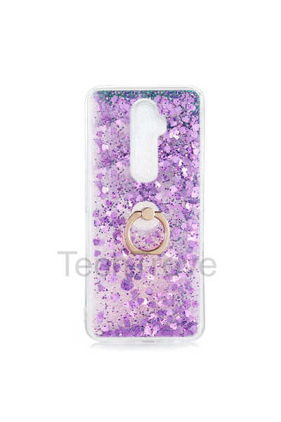 TechTrove Oppo Reno 2Z Kılıf Simli Sıvılı Tasarım Kamera Koruma Çıkıntılı Yüzüklü Şık Kapak