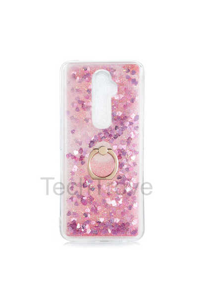 TechTrove Oppo Reno 2Z Kılıf Simli Sıvılı Tasarım Kamera Koruma Çıkıntılı Yüzüklü Şık Kapak