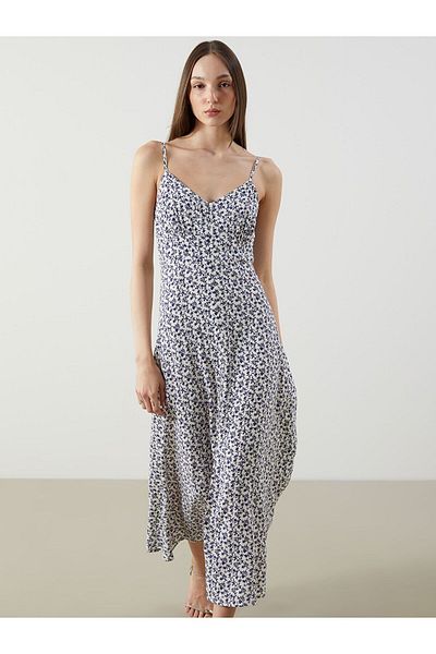 LC Waikiki V-NECK FLOWERED DRESS