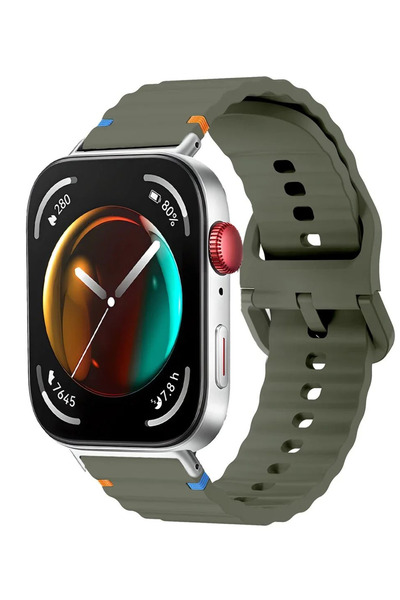 İncisoft Huawei Watch Fit 3 / Fit 4 / Fit 4 Pro Uyumlu Renkli Örgü Çizgili Yu...