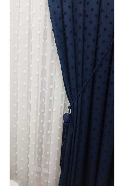 Store Ponpon desenli fon perde