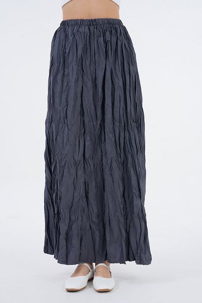 MG OTANTİK Kraş Pleated Maxi Skirt Mg25 Simple Elegance Does Not Require Ironing
