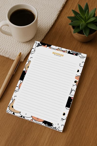 inkglo مجموعة من 4 دفاتر ملاحظات مقاس A5 بتصميمات قطط وزهور 50 ورقة مقاس 15 × 21 سم مفكرة يومية