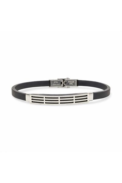 AKSESUARIM Men's Patterned Steel Bracelet