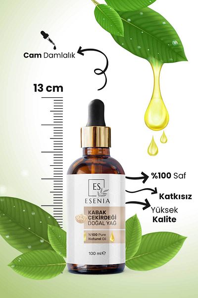 ESENIA 100% Pure Pumpkin Seed Oil - Natural Herbal Essential Oil 100ml
