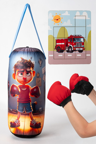 kyspor Çocuklar İçin Eğlenceli Boks Seti + Sürpriz Puzzle Hediye!