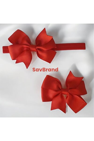 SavBrand New Season Baby Kids Bandana Buckle Set 2-Piece Maternity Set Red Ribbon Bow Set