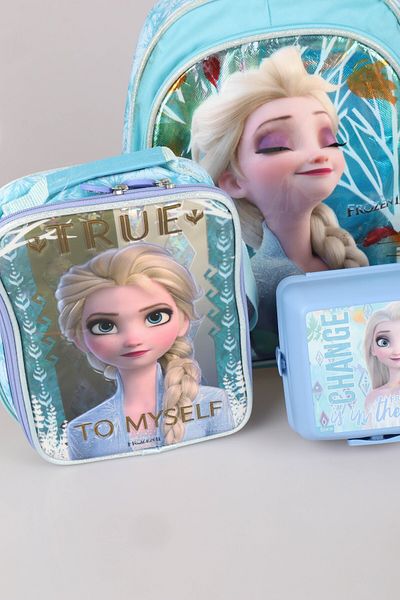 Disney DEKOMUS LICENȚAT ELSA FROZEN PROPRIEȚATE DESTINUL TĂU „GEANTĂ DE școală, CUTIE DE PRANDERE, CUTIE DE PRANDERE ȘI 500 ML
