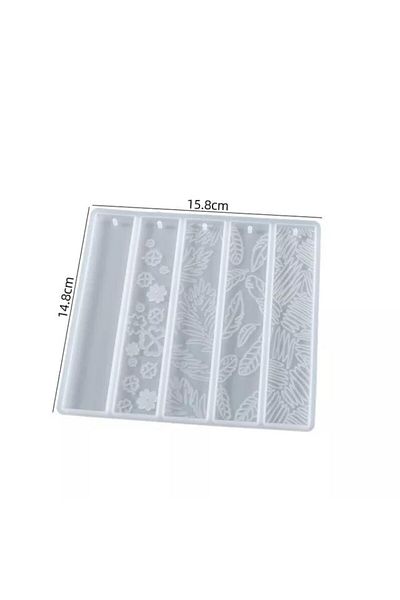 ElHobi 5-Piece Patterned Bookmark - Epoxy Resin Mold-Code:1038