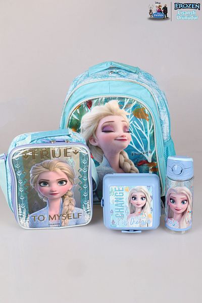 Disney DEKOMUS LICENȚAT ELSA FROZEN PROPRIEȚATE DESTINUL TĂU „GEANTĂ DE școală, CUTIE DE PRANDERE, CUTIE DE PRANDERE ȘI 500 ML