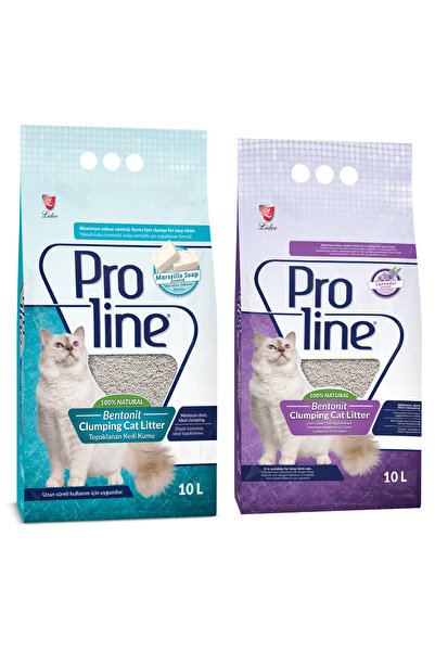 Pro Line Lavanta Kokulu  Ve Marsilya Sabunlu Bentonit Kedi Kumu 10 Lt * 2 Adet