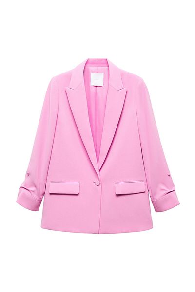 MANGO Dámska ružová bunda Blazer -67893264
