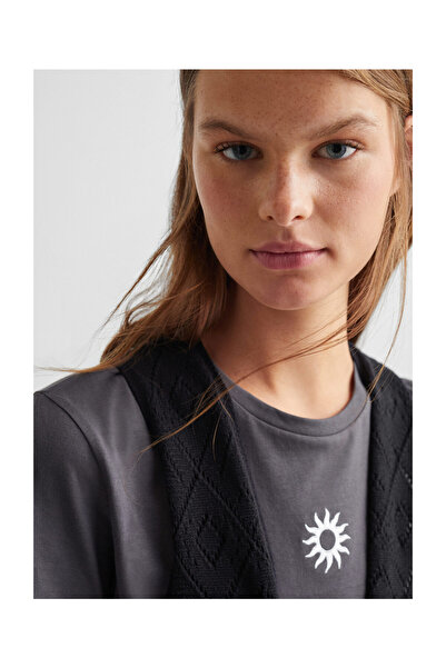 MANGO Woman Siyah Kız Çocuk Yelek 67085143-99