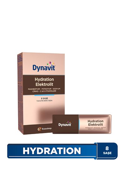 Dynavit Hydration Electrolyte 8 Sachets - Hydration, Magnesium, Potassium, Sodium, Zinc, Vitamin C&B