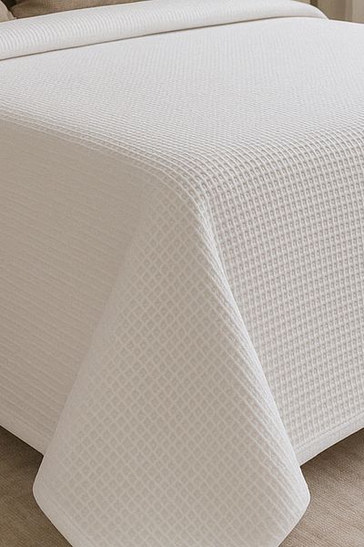 Formeya Buntes Wafer-Muster, doppelte Piqué-Tagesdecke, Hotel-Piqué, 200 x 230 cm