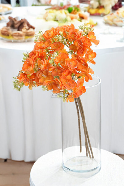 Yapay Çiçek Deposu Buchet de flori de iasomie cu garnitură de lux 4 ramuri 40 cm portocaliu