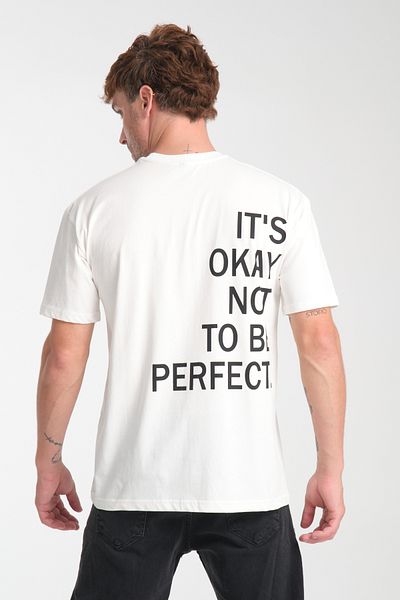 Trendyol Collection Λευκό μπλουζάκι Oversize Written 100% Cotton TMNSS25TS00205