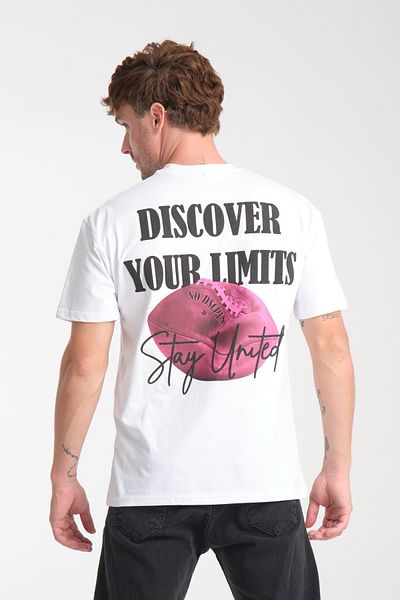 Trendyol Collection Übergroßes weißes Baumwoll-T-Shirt – Rückendruck TMNSS25TS00225