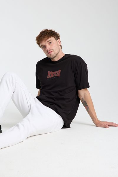 Trendyol Collection Μαύρο μπλουζάκι Oversize/Wide Cut 100% βαμβάκι TMNSS25TS00206