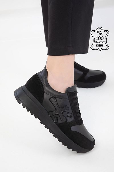 SOHO Pantofi de damă din piele naturală negru-negru 20556